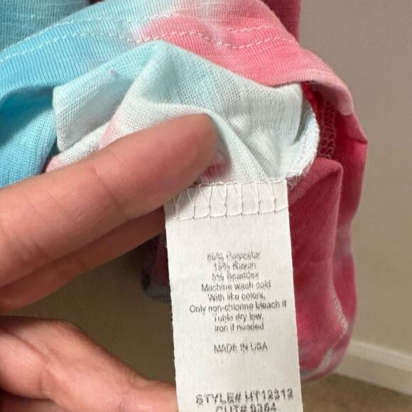 NWT HOPELY Tie Dye Pink Women's Hipster T-Shirt Small - Picture 5 of 5